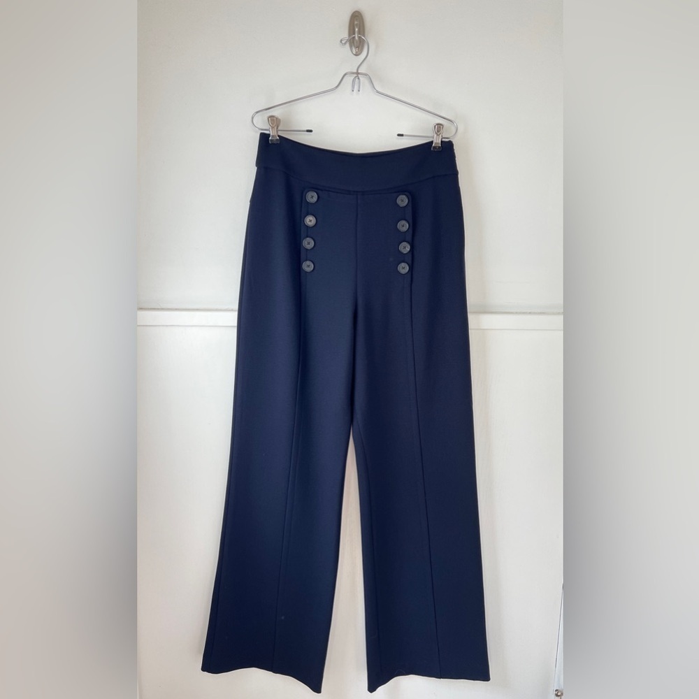 Joie Ardina High Waist Wide Leg Sailor Pants in Midnight Navy